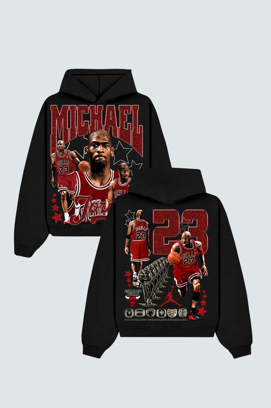 Michael Jordan Bulls Black Hoodie