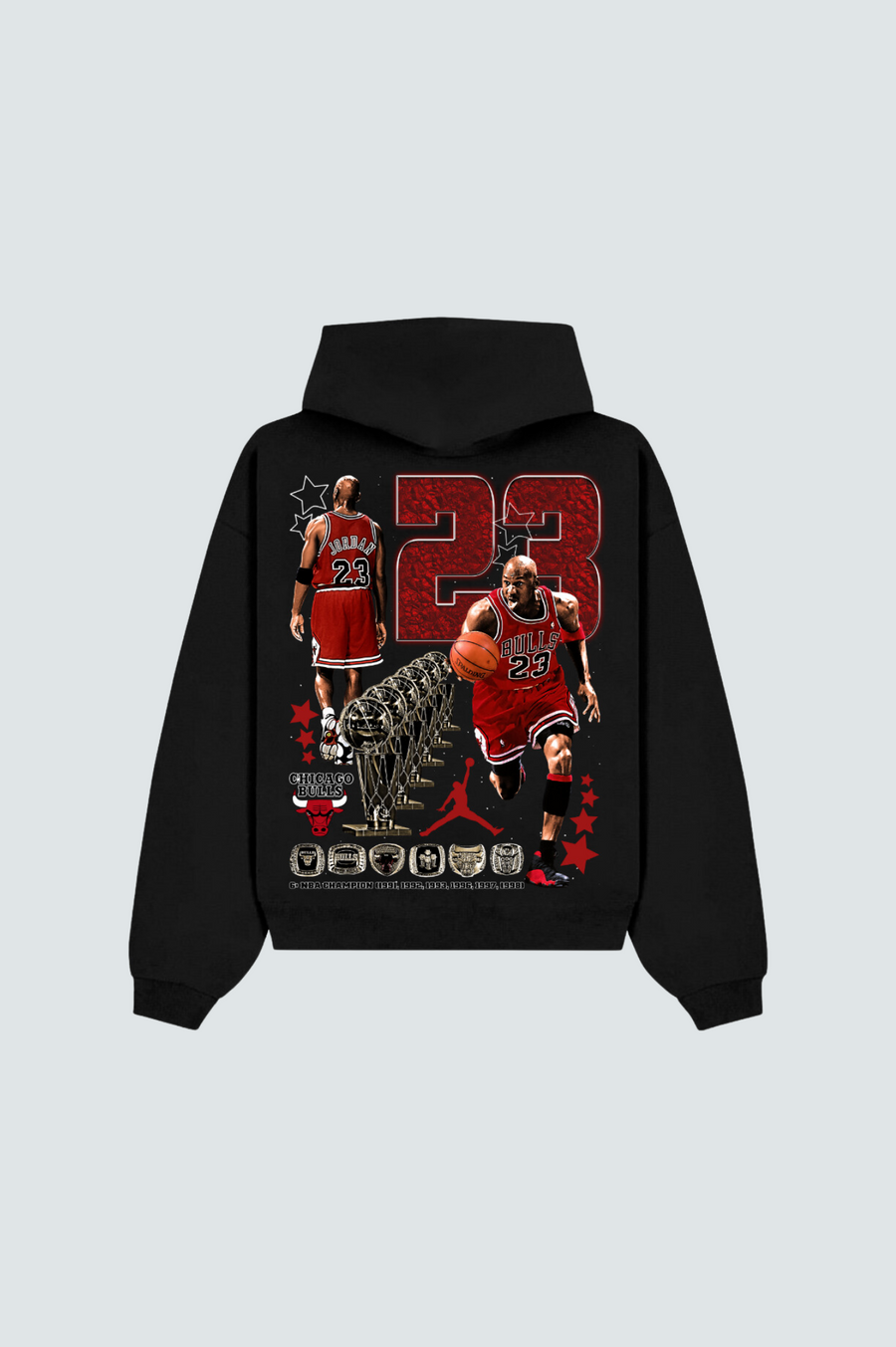 Michael Jordan Bulls Black Hoodie