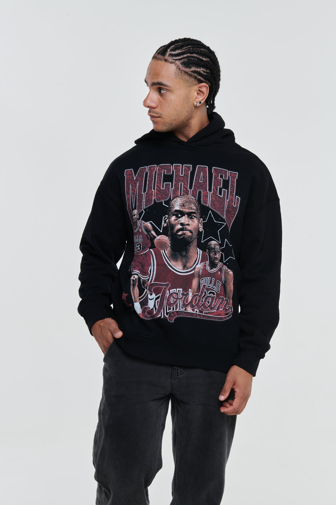 Michael Jordan Bulls Black Hoodie